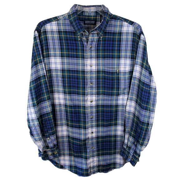 Lands' End Other - Lands' End Long Sleeve‎ Button Down Flannel Shirt Men's Large Tall Green Plaid